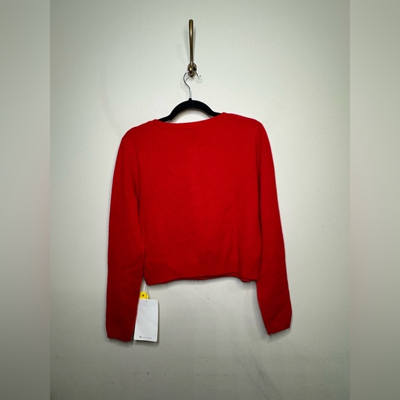 Reformation Clara Cashmere Crew Cardigan in Cherry - Picture 12 of 12